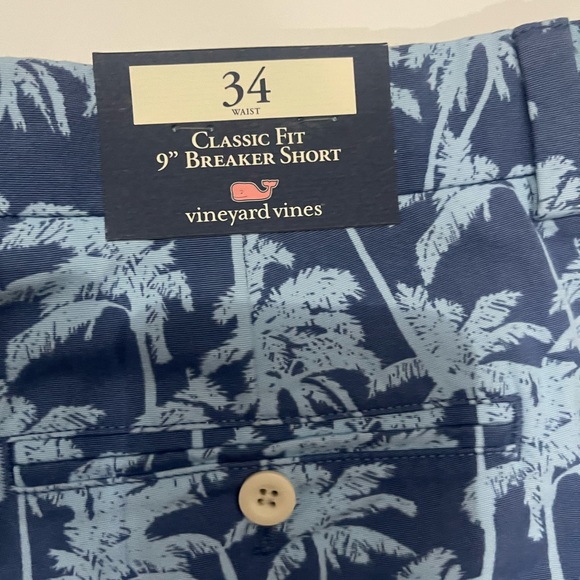 SOLD Vineyard Vines Men’s Classic Fit 9” Breaker Shorts Blue with Palm Tree‎ Pri - Picture 6 of 6